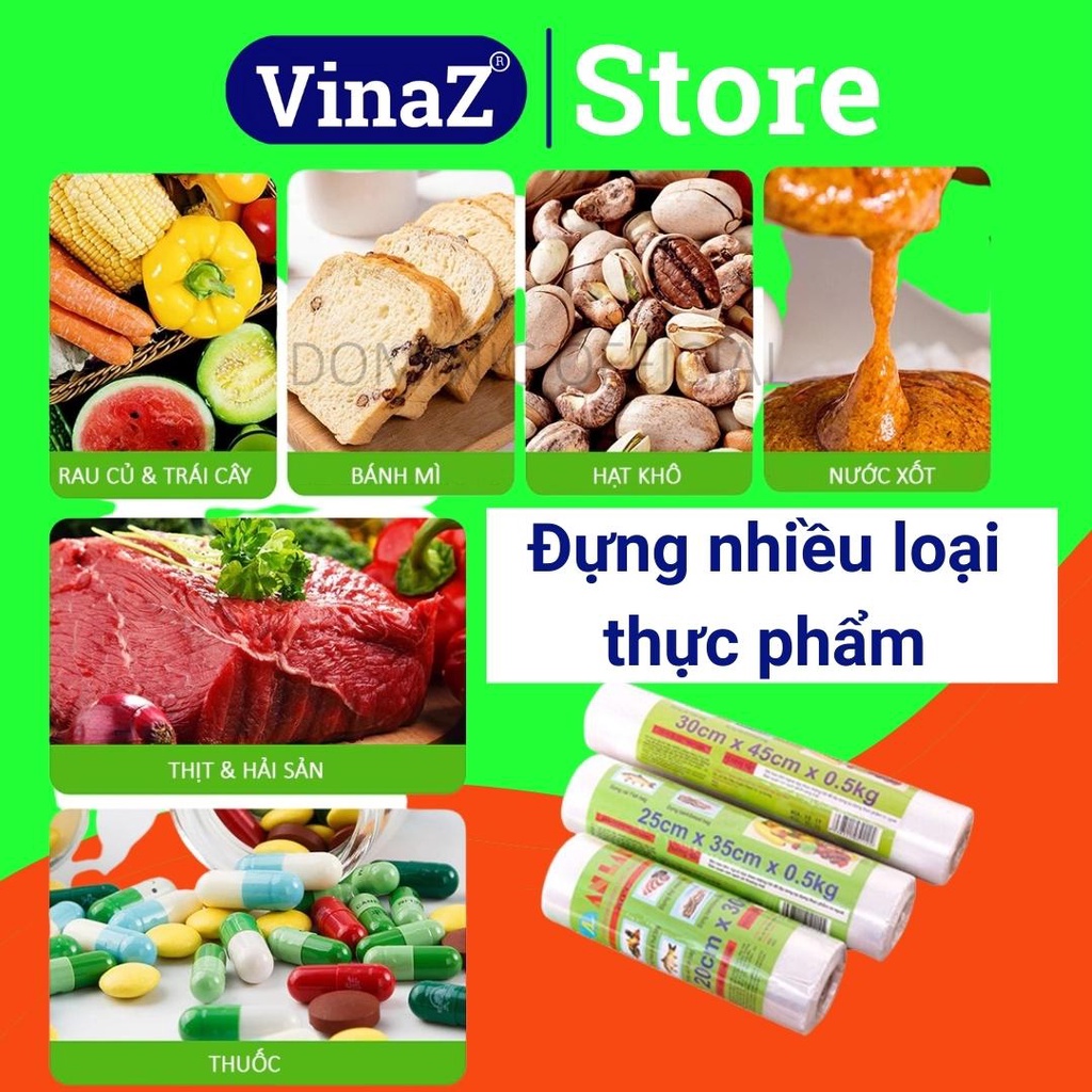 Túi đựng thực phẩm tự hủy sinh học An Lành Combo 3 Cuộn đủ size 250g an toàn sức khỏe và môi trường VFaz Official Store