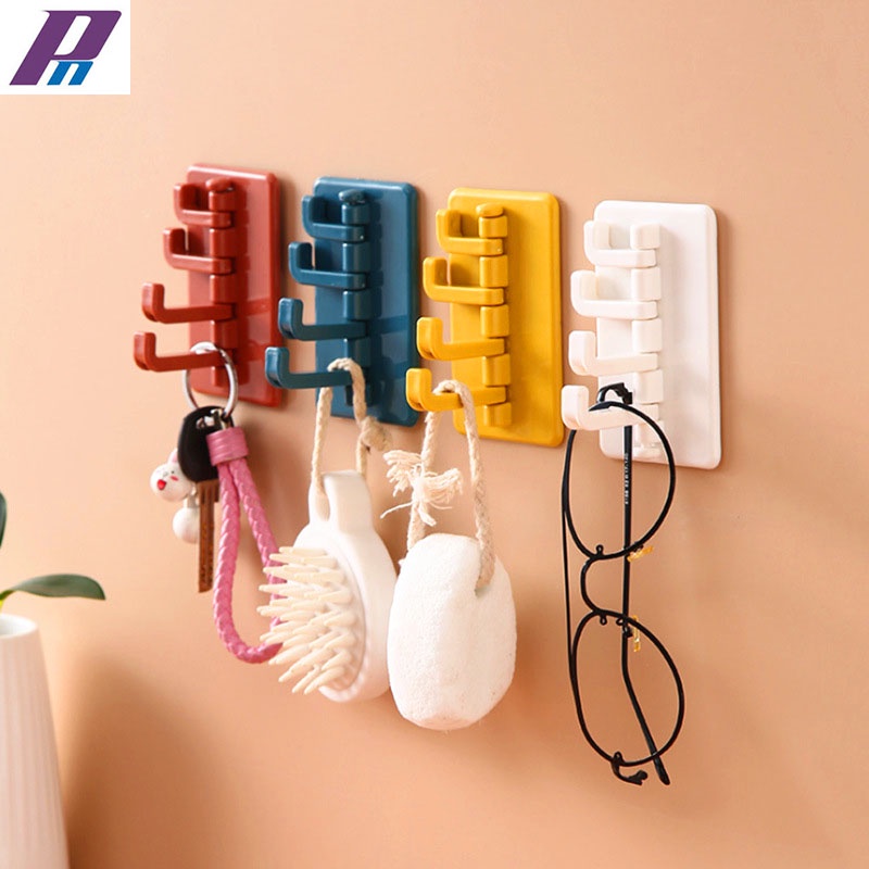 Móc Treo Đồ Dán Tường Đa Năng 4 Chấu Hình Cây Thông Treo Chìa Khóa Vật Dụng Quần Áo Tiện Lợi 70