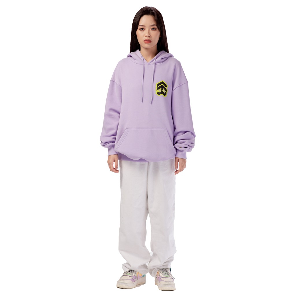 5THEWAY® /stroke/ BIG LOGO SQUARE HOODIE™ in PASTEL LILAC aka Áo Hoodie Tím Tay Dài