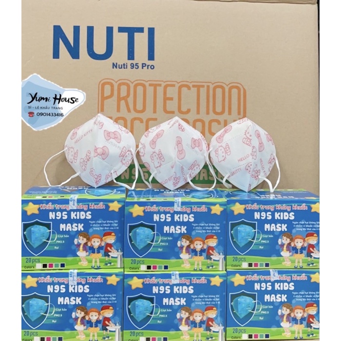 Khẩu Trang Y Tế 5 Lớp N95 Trẻ em mẫu cho Bé Trai, Bé Gái Từ 3-10 tuổi