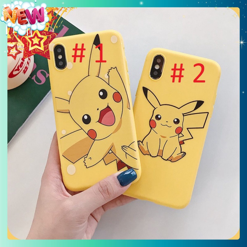 Ốp lưng iphone Pikachu TPU trơn dẻo mềm 5/5s/6/6plus/6s/6splus/7/7plus/8/8plus/x/xr/xs/11/12/pro/max/plus/promax TPU b14