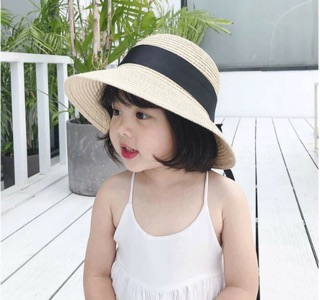 Nón cói cột nơ đai dài cho mẹ và bé