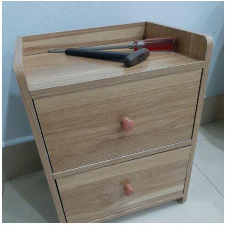 💥SALE HOT💥Tủ Đầu Giường Vân Gỗ 2 Ngăn Kéo Lắp Ghép