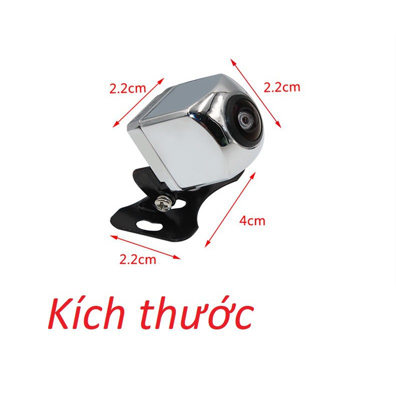 Camera lùi MẮT LỒI góc rộng HD 720p mạ bạc inox MỌI LOẠI MÀN AHD CCD chân cánh bướm