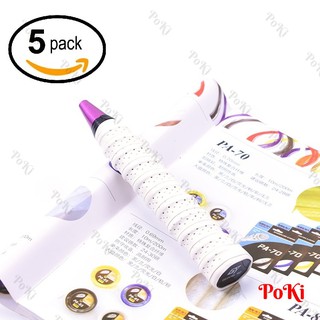 Quấn cán cầu lông, có GÂN chống trơn - Bộ 5 cái - thoáng khí thoát mồ hôi - POKI