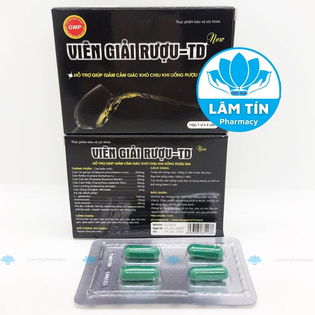 ✅(Chính Hãng) Viên giải rượu - TD Hỗ trợ giúp giảm cảm giác khó chịu khi uống rượu bia