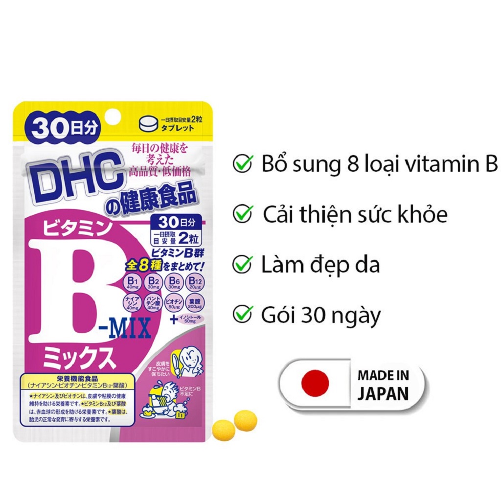 Viên Uống Vitamin B Tổng Hợp DHC Vitamin B Mix 30 Ngày Và 90 Ngày