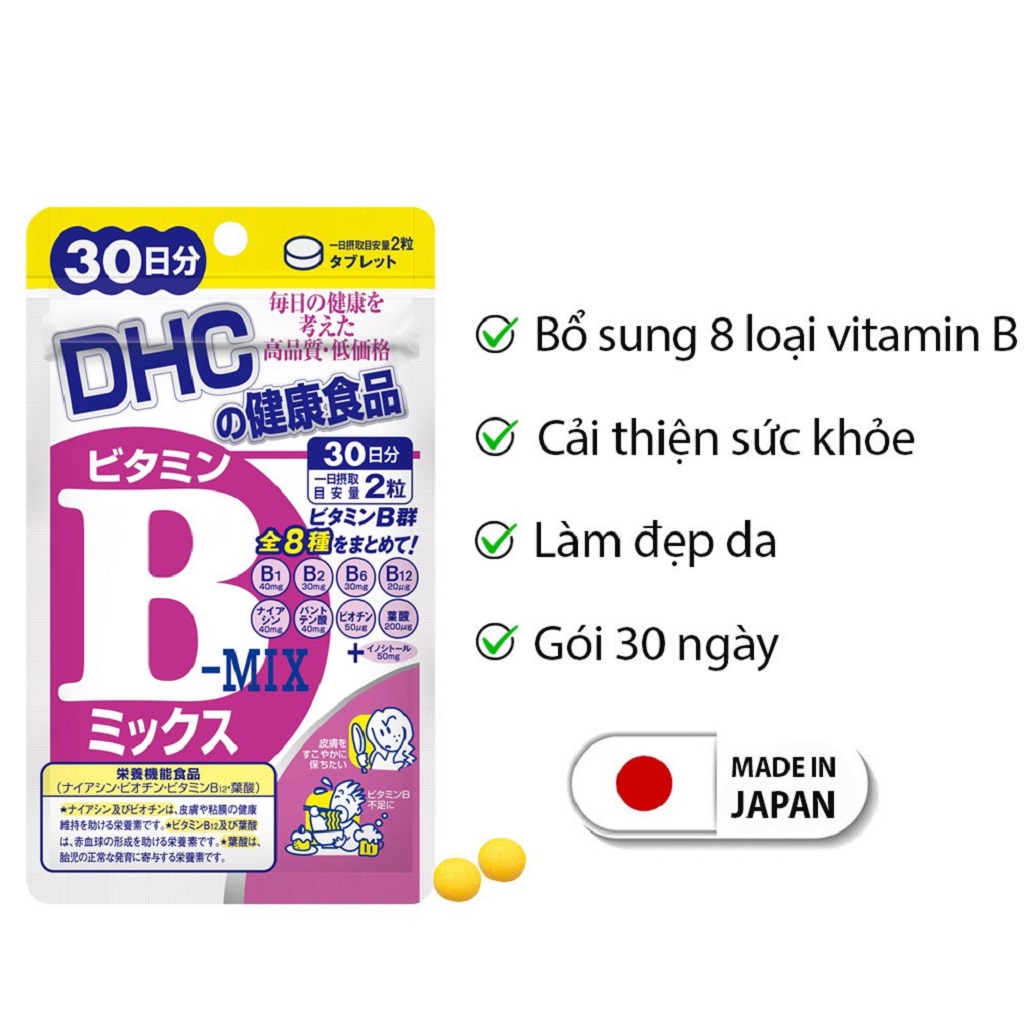 Viên Uống Vitamin B Tổng Hợp DHC Vitamin B Mix 30 Ngày Và 90 Ngày