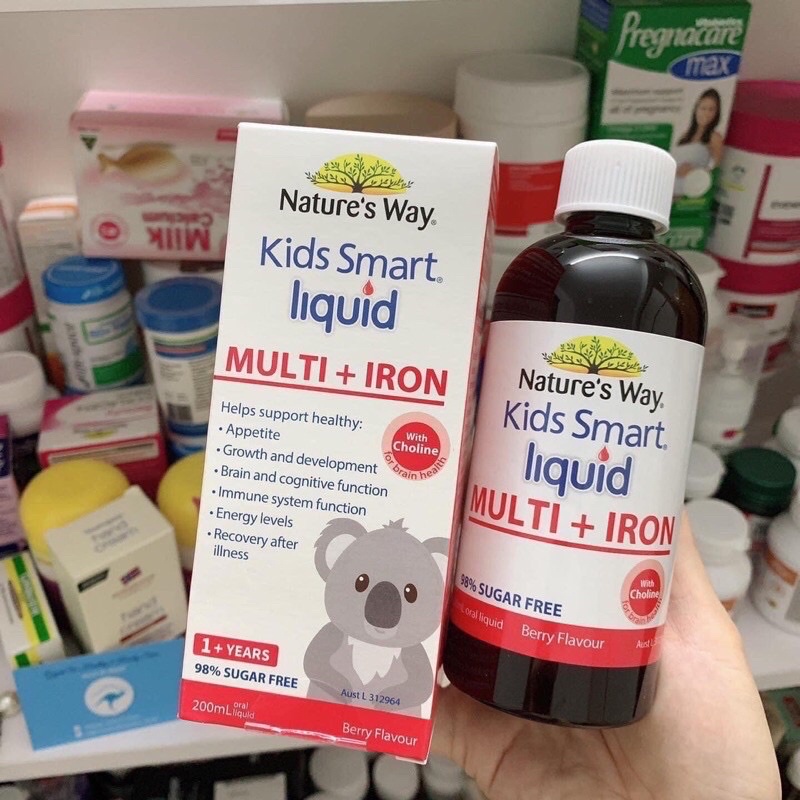 Sắt nước Kids Smart Multi + Iron liquid 200ml của Nature's way