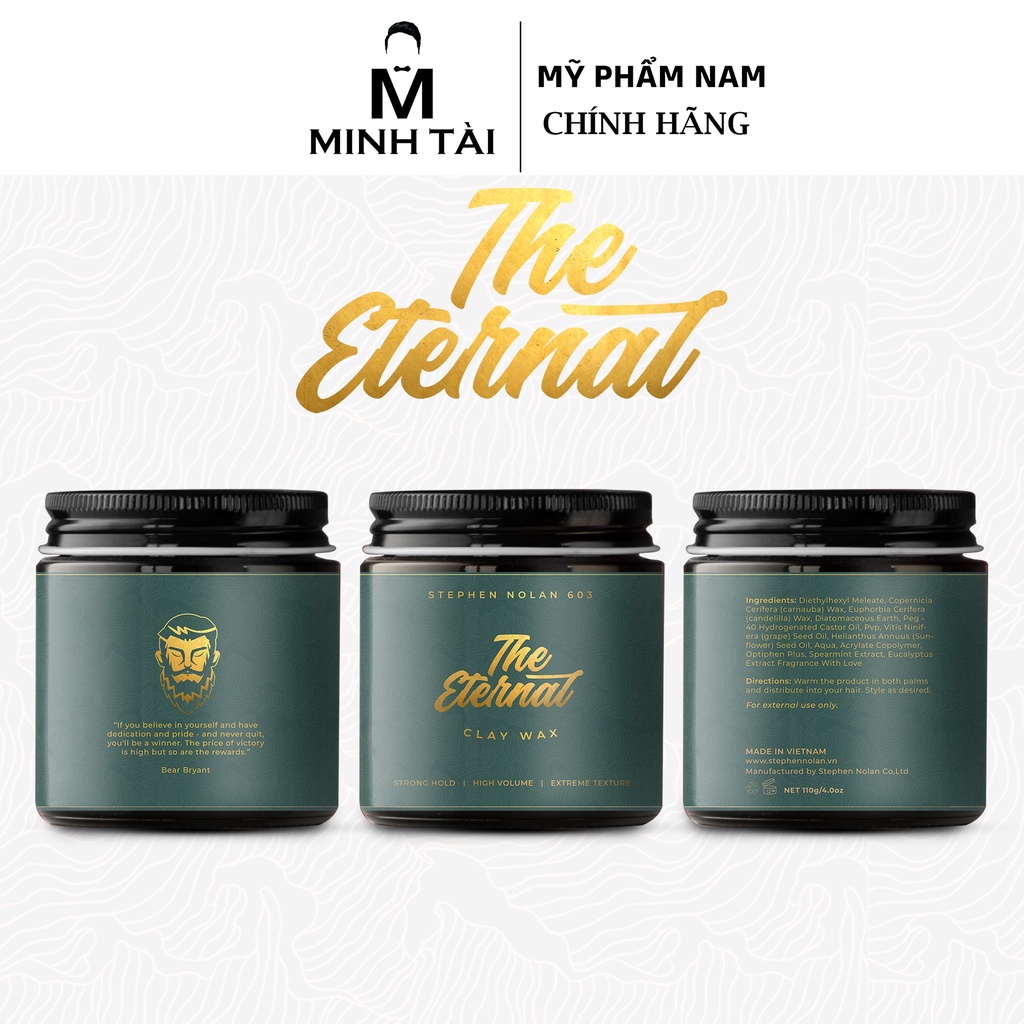 Sáp Vuốt Tóc Nam Stephen Nolan 603 The Eternal + Xịt Tạo Phồng AZENMAN Parana 3 In 1 - 20ml + Lược Chải Tóc Texture