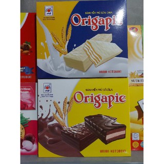 bánh mềm phủ sôcôla,phủ sữa chua origapie hải hà hộp 280g