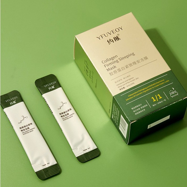 Hộp 20 gói mặt nạ ngủ thạch nâng cơ căng bóng Bổ Xung Dưỡng Chất Yfuveoy Collagen Your Skin Senabeauty