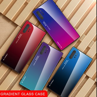 Ốp điện thoại mặt kính cường lực màu gradient cho Samsung Galaxy note10 Note 10 Plus 10+ note10+ note10plus 10plus