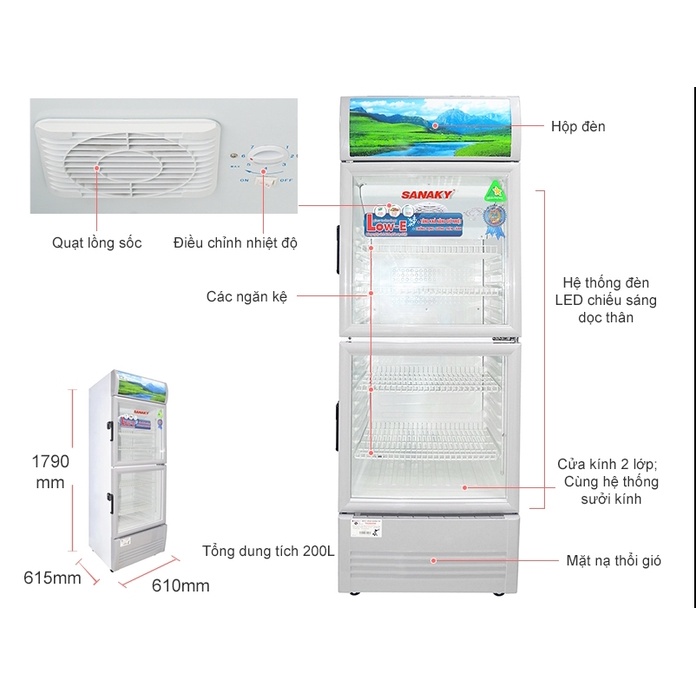 Tủ mát Sanaky 200 lít VH-258WL - Điện Máy Tại Kho