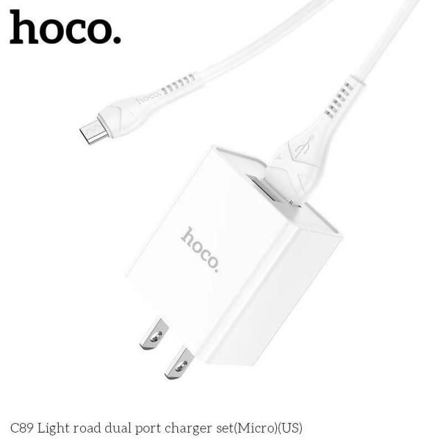 Bộ sạc cho Android Hoco C89 cổng Micro sạc nhanh 2.1A cáp dài 1M - CHÍNH HÃNG