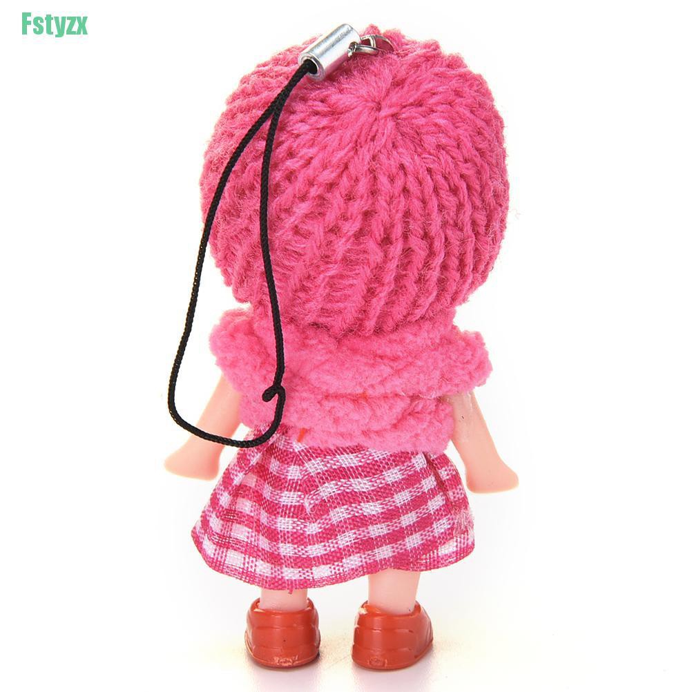 fstyzx 1 Pcs Soft Baby Dolls Interactive Mini Doll Phone Hanging Kids Children Toys 8cm