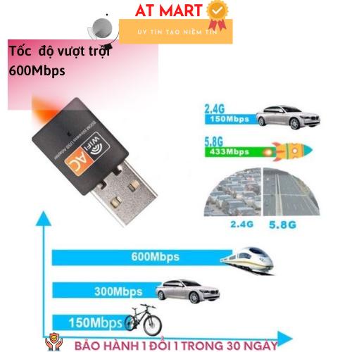 USB WiFi 5G dễ dàng với USB WIFI 600Mbps cho máy bàn PC và laptop, card mạng usb 5GHz không dâu | BigBuy360 - bigbuy360.vn