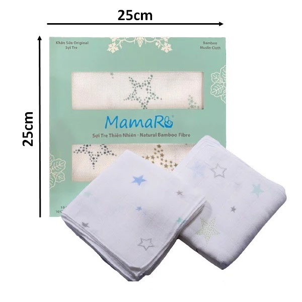 [MAMARU] Set 10 Khăn Sữa Sợi Tre Cho Bé Cao Cấp 25x25cm - 30x30cm Mamaru