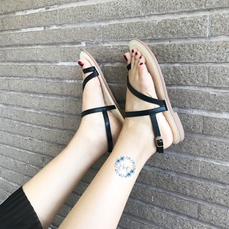 Dép sandal nữ đẹp thời trang đi biển quai dây mảnh đế bệt HISHOO quai xỏ ngón có Bigsize S020