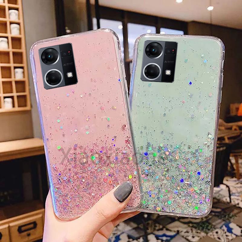 Ốp Điện Thoại Silicon Mềm Đính Kim Tuyến Lấp Lánh Cho OPPO Reno 8 7 4G Reno8 Reno7