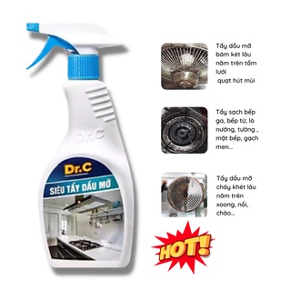 Siêu tẩy DẦU MỠ nhà bếp DR.C, tẩy sạch lưới lọc máy hút mùi, bếp ga, bếp từ, tường ốp, chậu rửa bát an toàn tiện lợi
