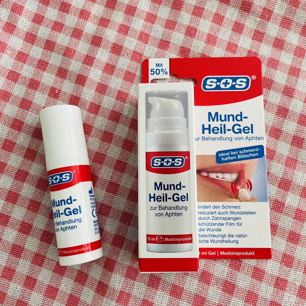 [Có sẵn] Gel nhiệt miệng SOS Mund 15ml (hàng Đức)