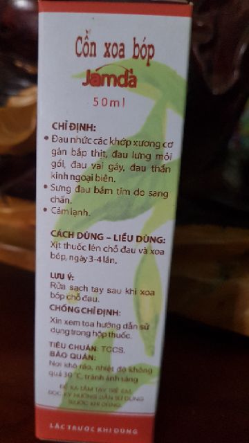 Cồn xoa bóp jamda Trapaco