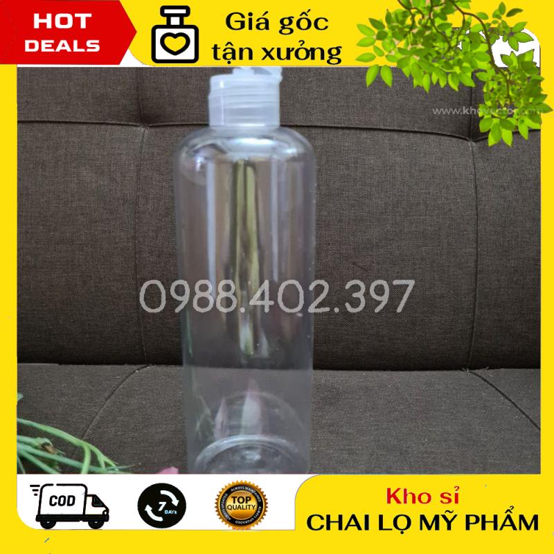 Chai Chiết Mĩ Phẩm ❤ GIÁ TẬN GỐC ❤ Chai nhựa pet nắp bật 500ml Trong chiết mỹ phẩm , phụ kiện du lịch