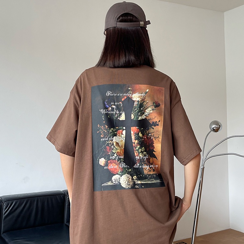 NRVP Áo Thun Nữ Oversize Cổ Tròn Thời Trang Hàn Quốc