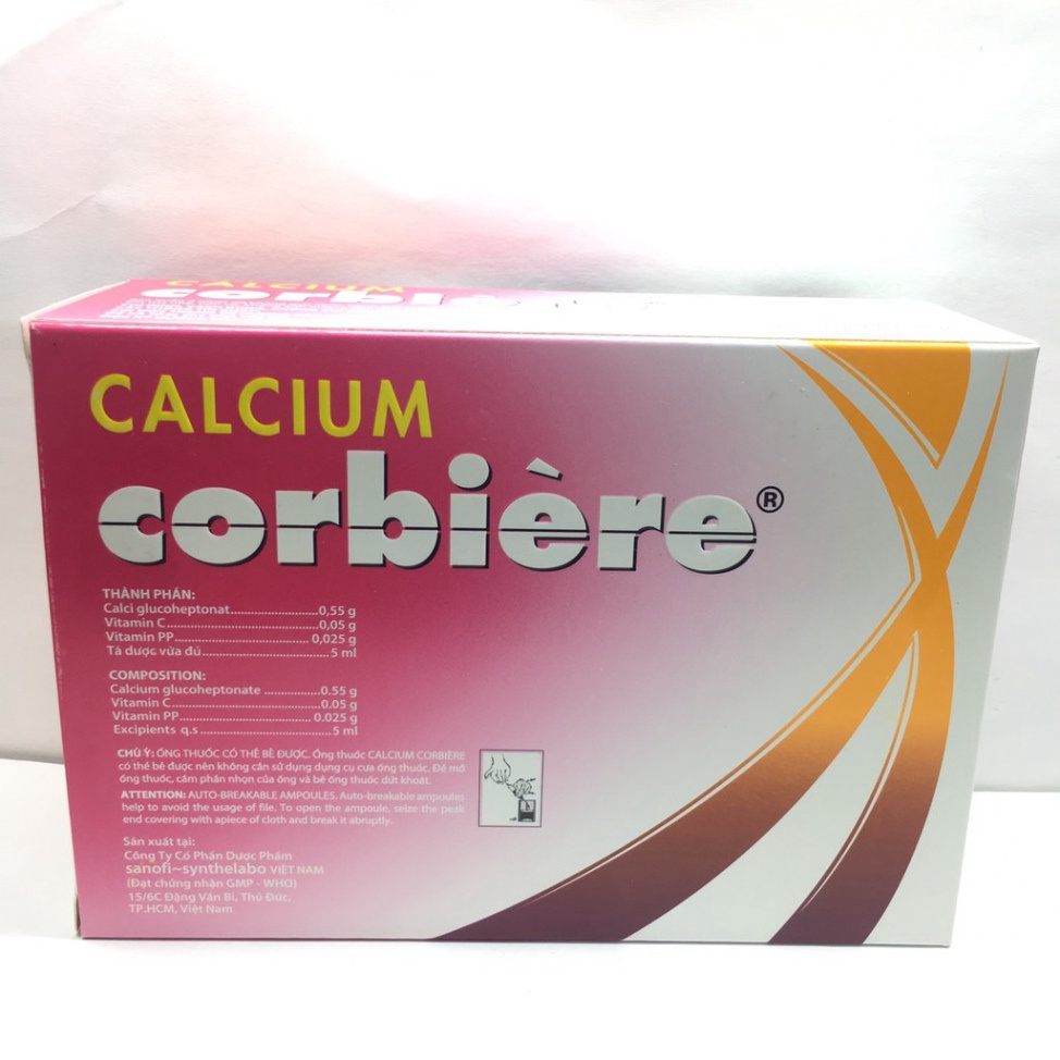Canxi Corbiere TE ống 5ml - Hộp 30 ống - canxi tăng chiều cao cho trẻ em  Date mới