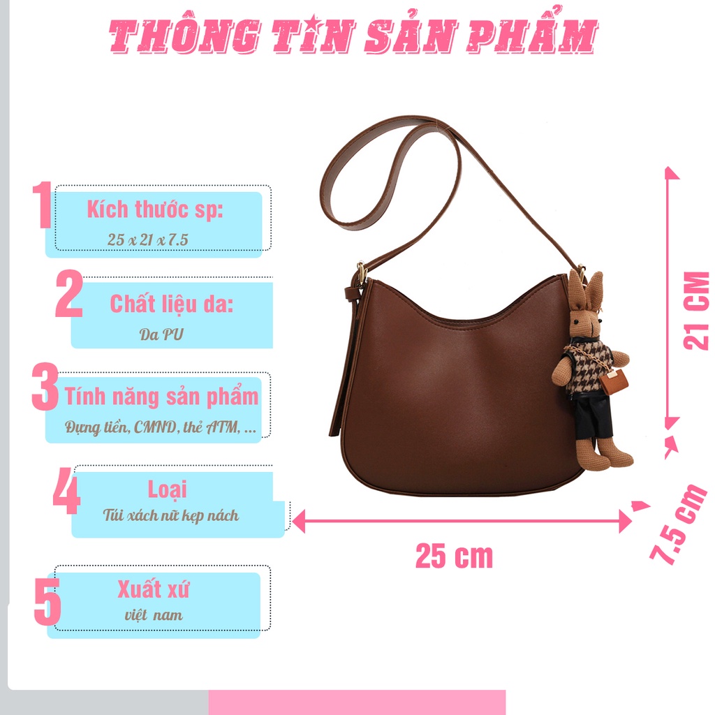Túi kẹp nách đẹp xách đeo chéo  nữ da bóng  vân da trắng đen thời trang  cao cấp giá rẻ  TAKASTORE TKN4436)