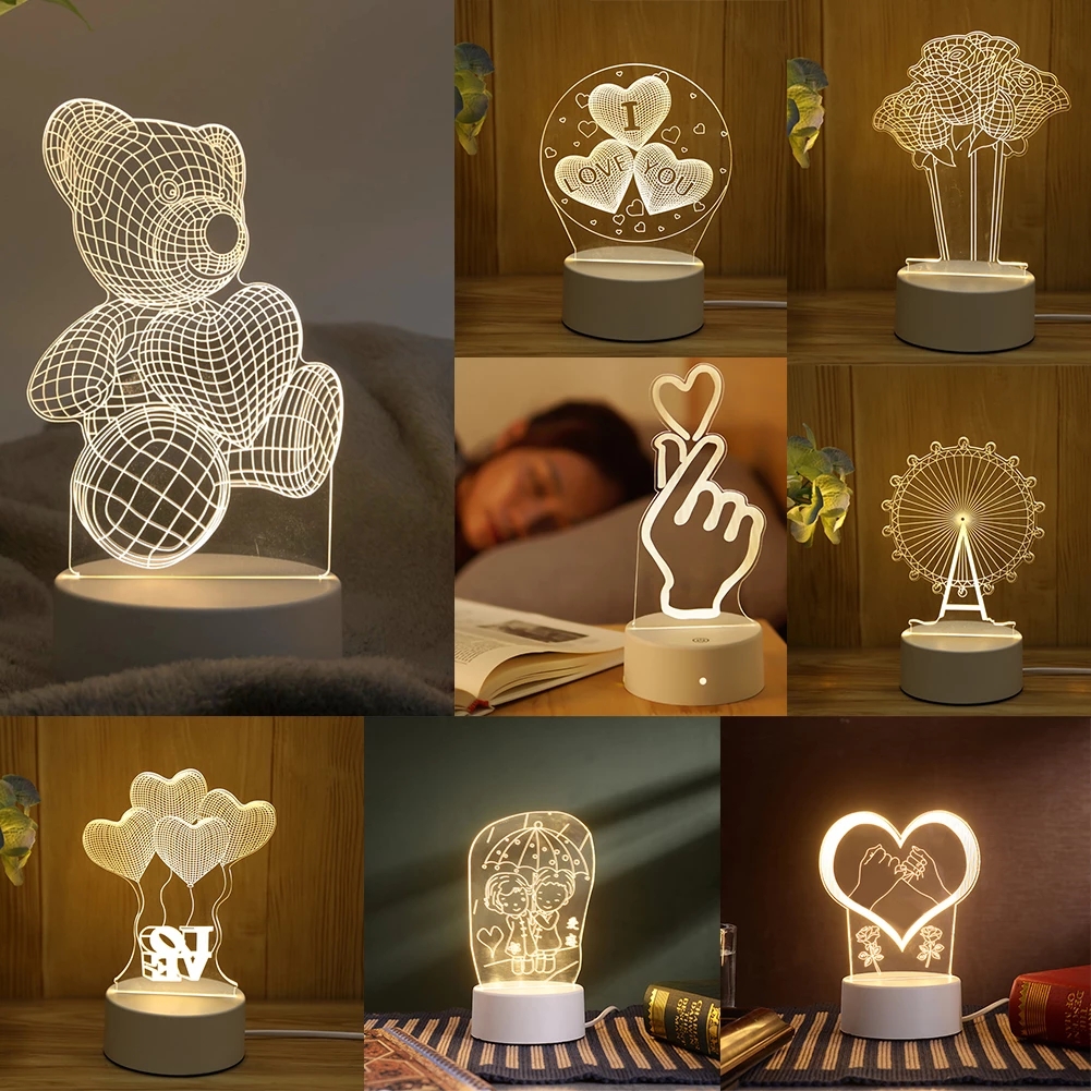 Đèn ngủ chiếu 3D để bàn sáng tạo chất lượng cao