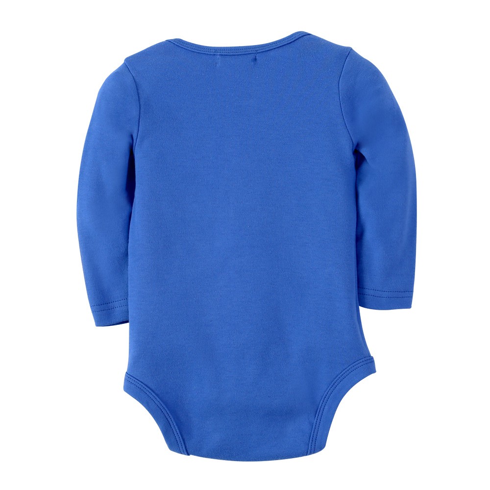 Áo liền quần Sanlutoz cotton tay dài màu xanh dương cho em bé