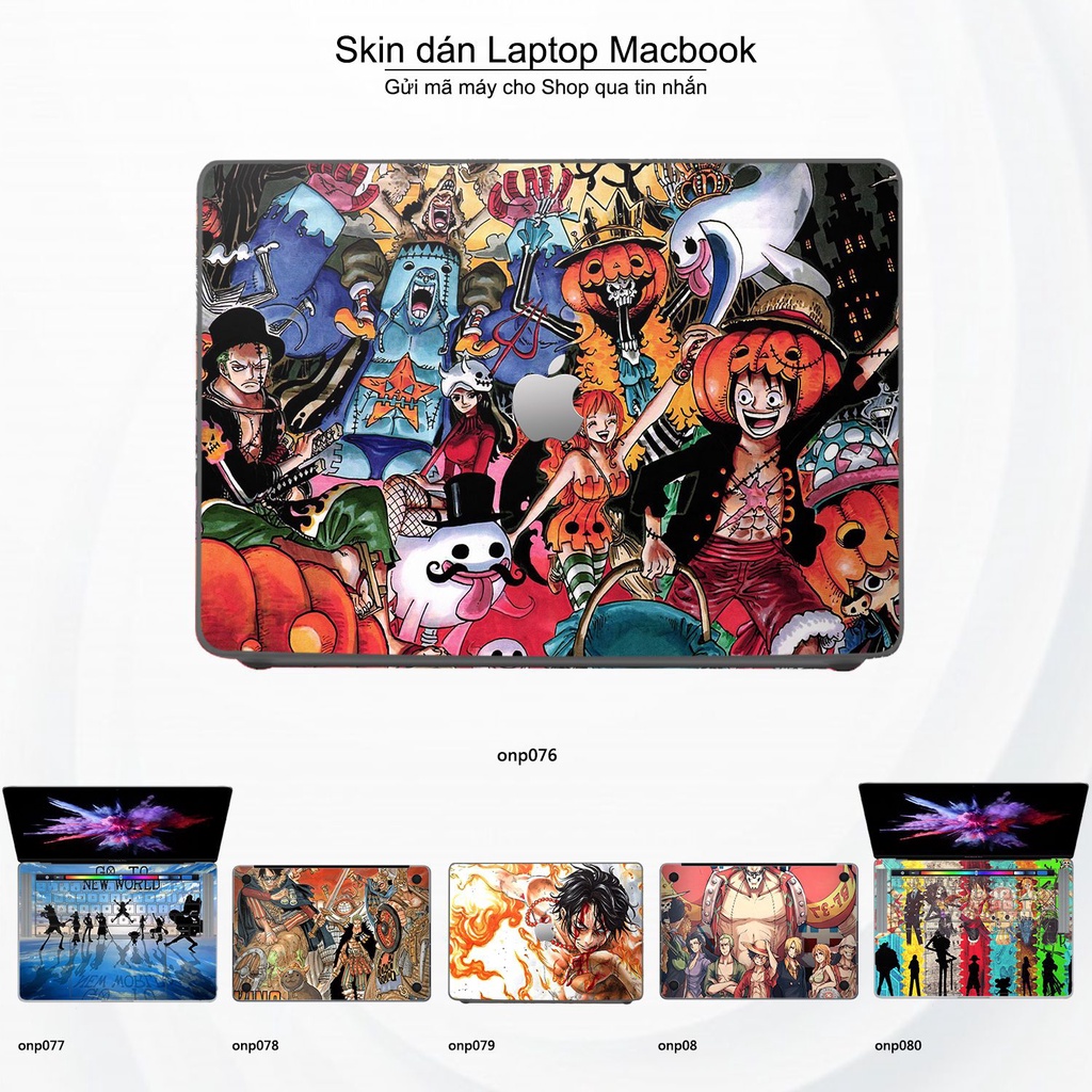 Skin dán Macbook mẫu One Piece (đã cắt sẵn, inbox mã máy cho shop)