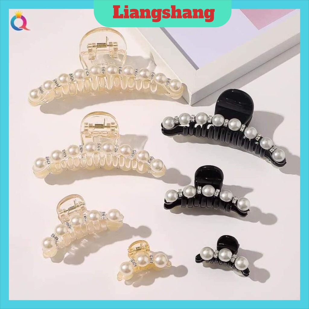 Set 7 Kẹp tóc nữ đính hạt trai🍁FREESHIP🍁 Kẹp Phong cách Hàn Quốc đủ mẫu kèm túi zip