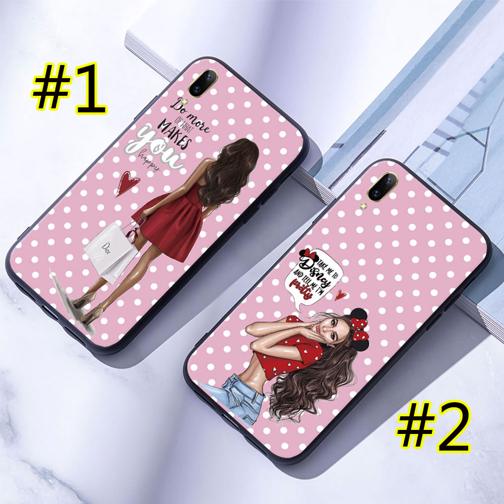 Vivo V5 V5S V7 V7 Plus + V9 V11 Pro V11i Soft Silicone Case Cover Fashion Girl