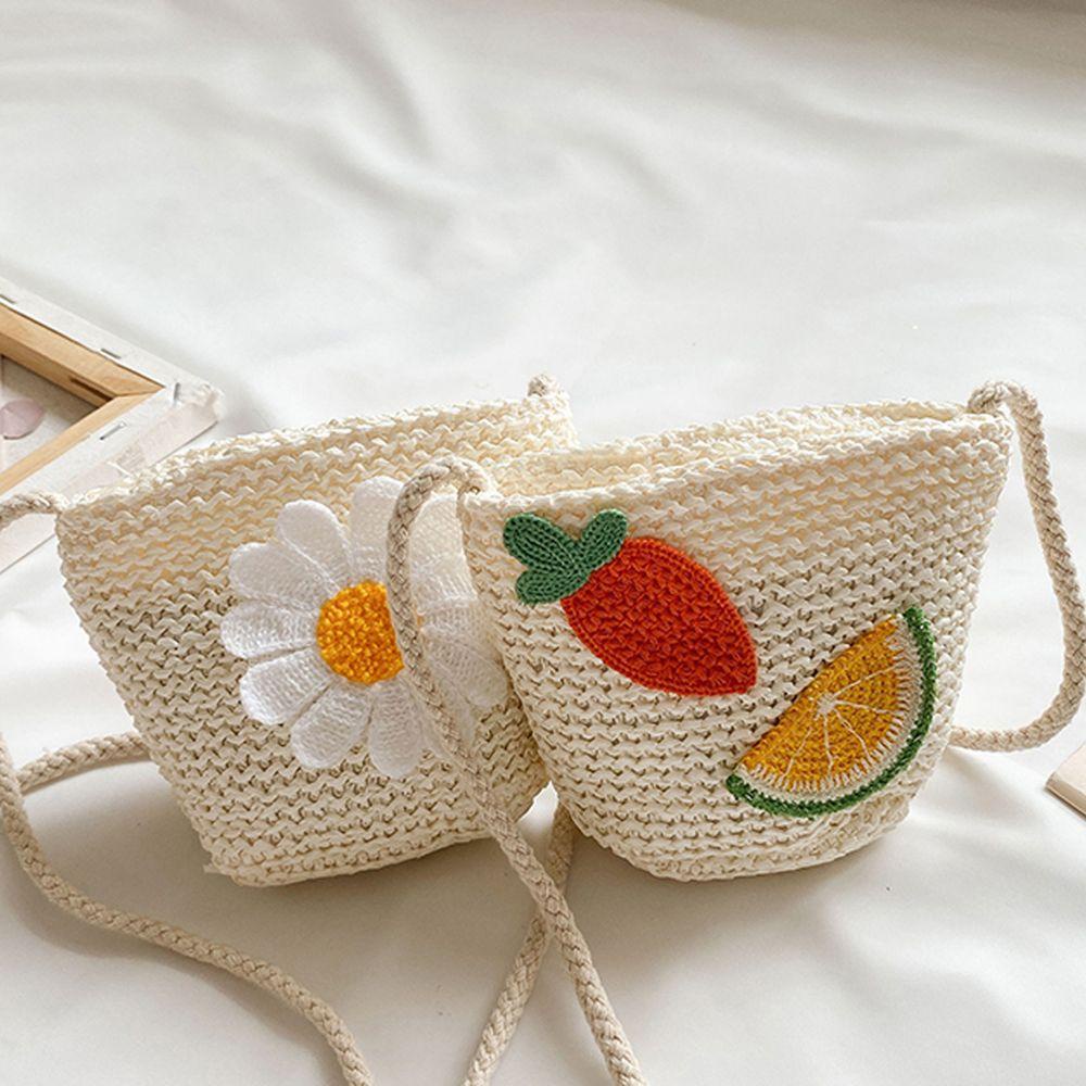 Ví Cói Đi Biển Họa Tiết Hoạt Hình Phong Cách Bohemian Cho Bé