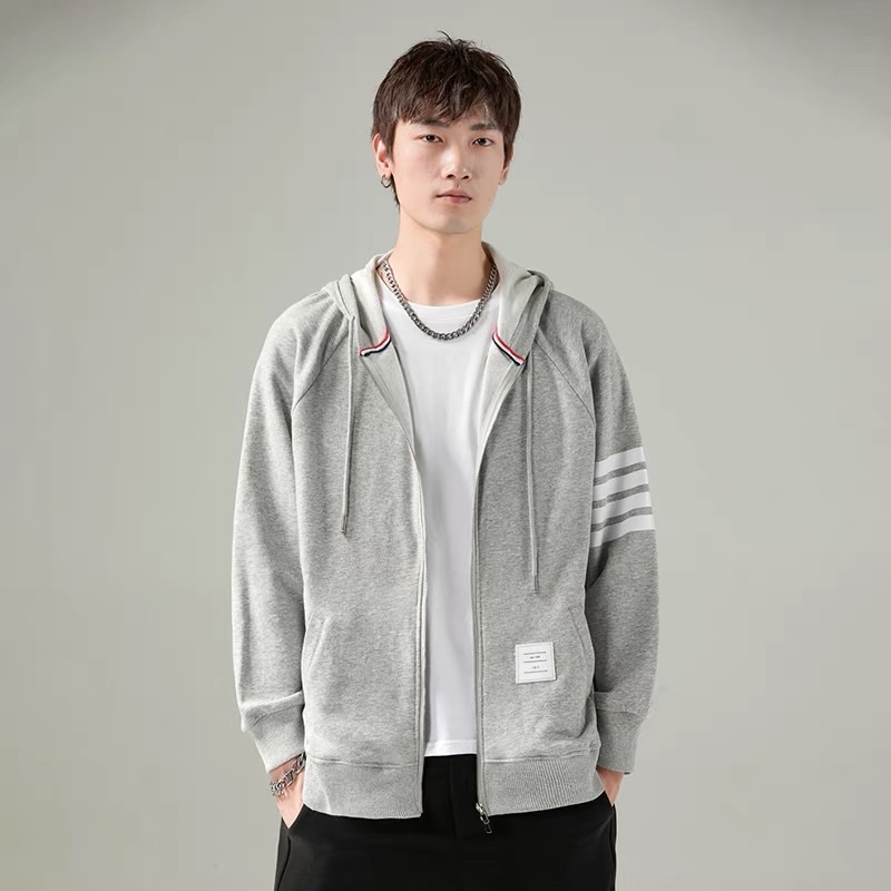 Áo khoác Thom khoá kéo kẻ sọc hàng cao cấp