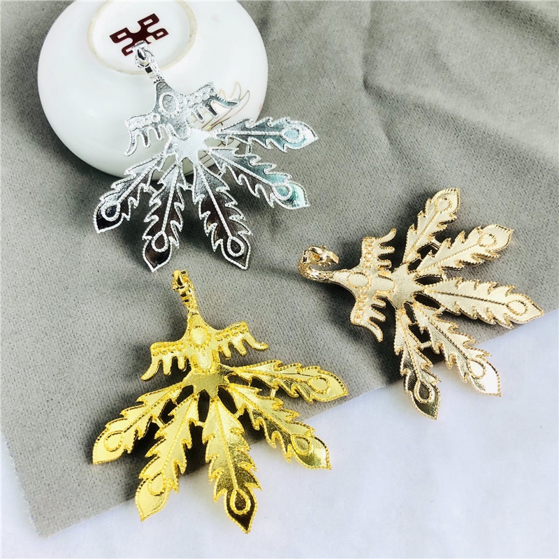 1 phiến đúc họa tiết phượng hoàng làm kim quan 68*68mm nguyên liệu làm trâm làm trang sức cổ trang