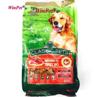 THỨC ĂN KHÔ DÀNH CHO CHÓ TRƯỞNG THÀNH VỊ BÒ CLASSIC PET 400gr