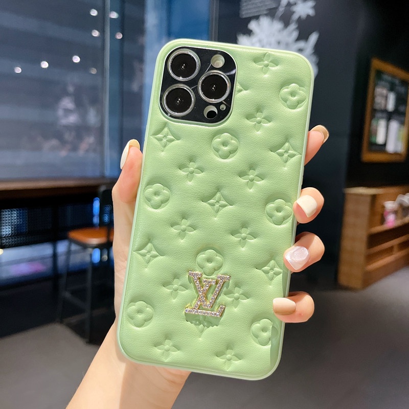 Ốp Điện Thoại Da Màu Tím In Logo Thời Trang Sang Trọng Cho iPhone 14 13 Pro Max 12 Pro 13 Pro 14 Pro Max