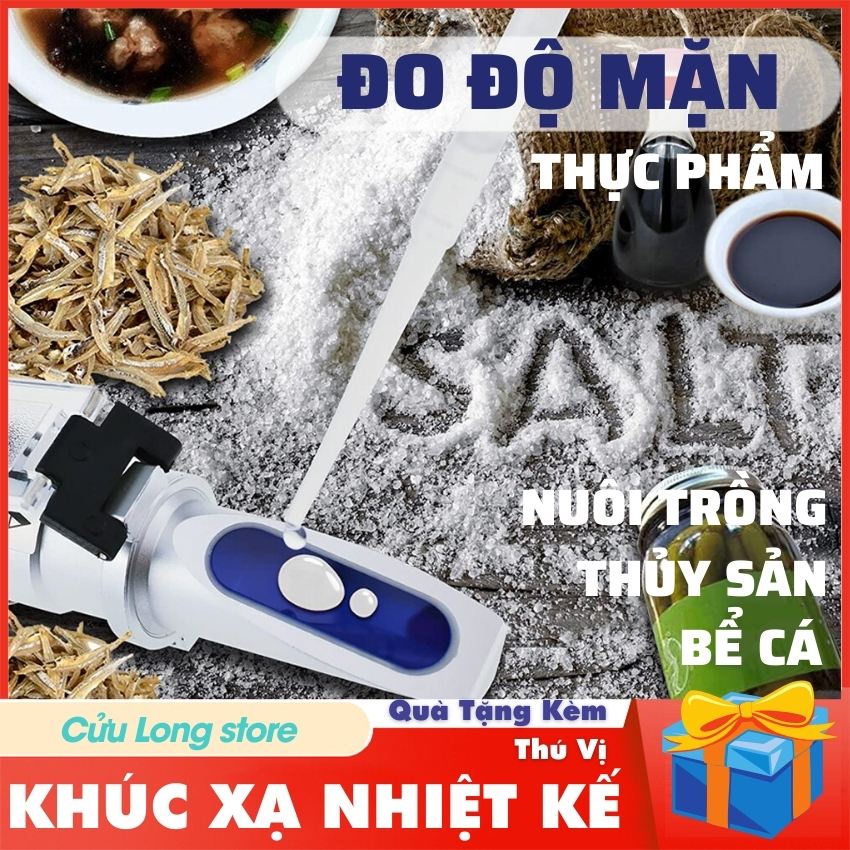 Máy Đo Độ Mặn Nước biển muối thực phẩm bể cá bút khúc xạ kế quang học dụng cụ thiết bị ống nhiệt kế kiểm tra giá rẻ