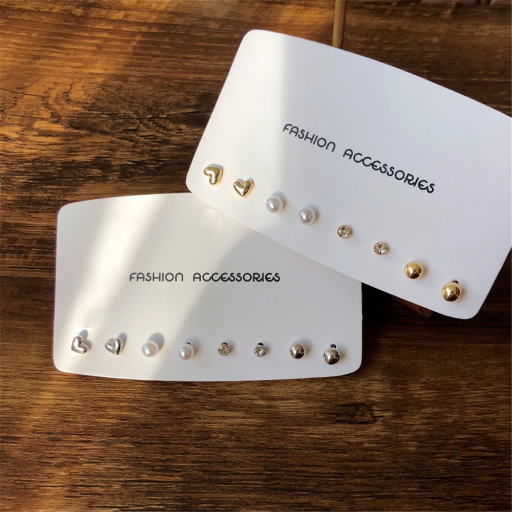 Set 4 đôi bông tai nhiều kiểu tùy chọn phong cách thời trang