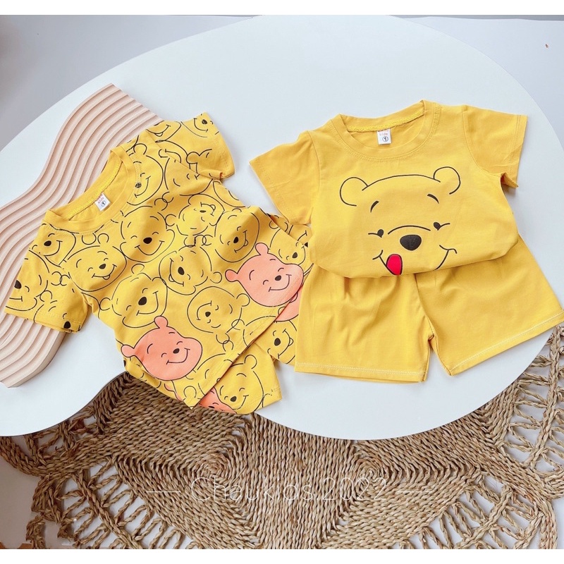 [SET CHO BÉ] Bộ gấu béo cotton QC siêu mềm siêu thấm cho bé