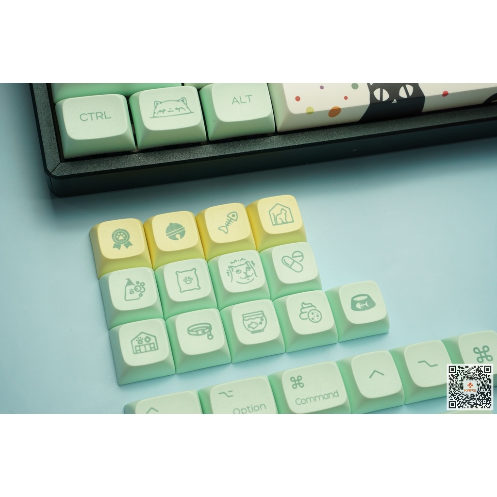 Keycap mèo dễ thương Cat lover PBT profile XDA in dyesub 131 nút cho bàn phím cơ layout 108/104/98/87/84/75/68/64/61