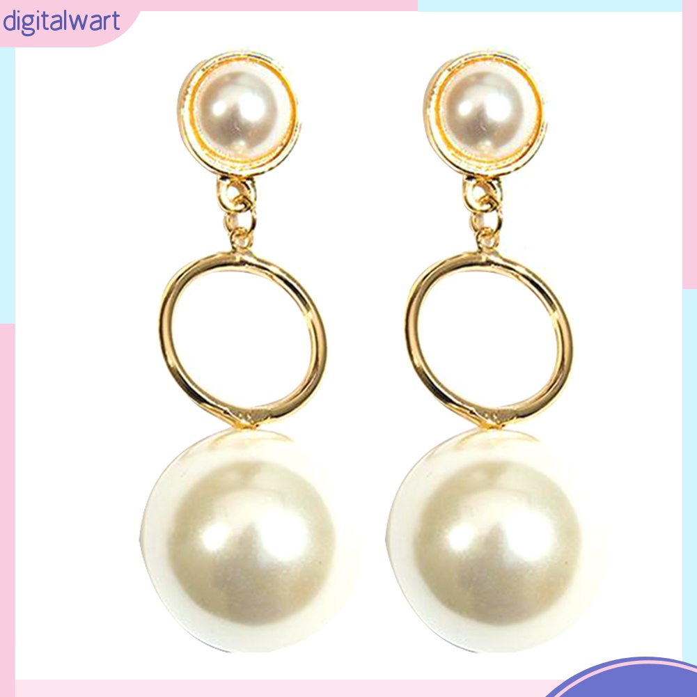 Hoa tai dáng dài gắn hạt ngọc trai giả phong cách nữ tính