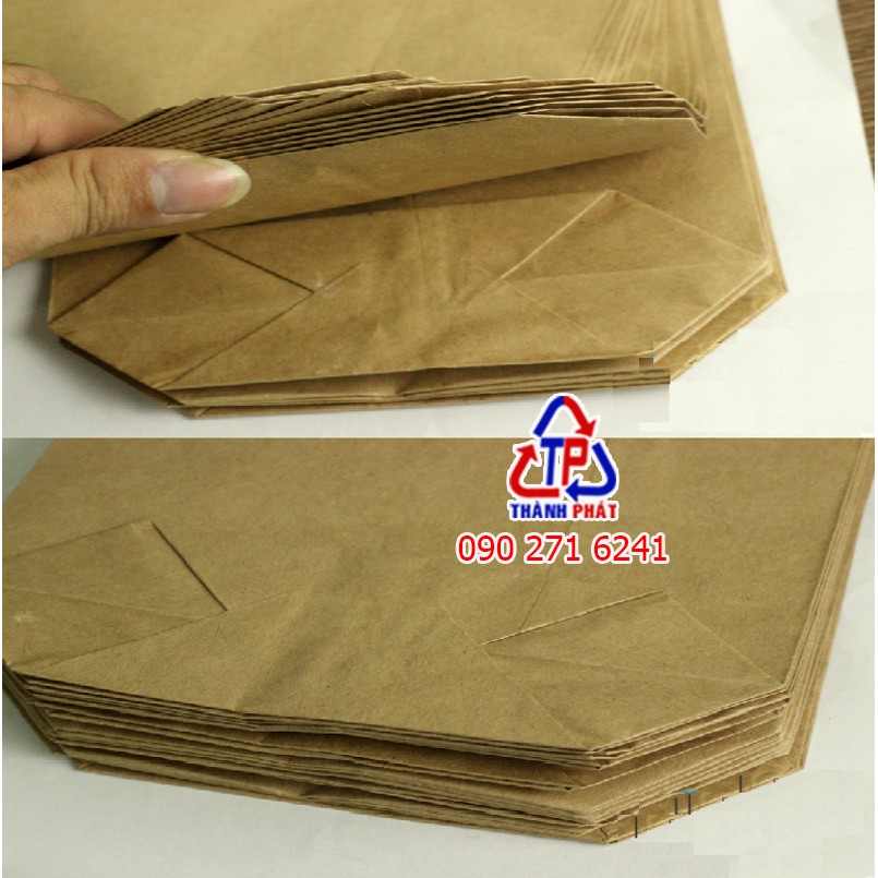 100 Túi giấy đựng khoai tây chiên - Túi giấy xi măng đựng thực phẩm - Túi giấy đựng bánh mì giá rẻ