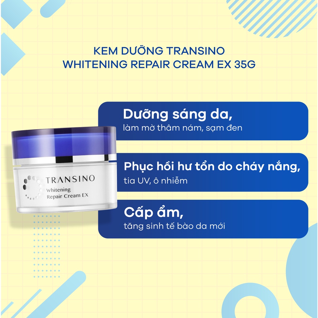 Kem dưỡng trắng da ban đêm Transino Whitening Repair Cream EX 35g