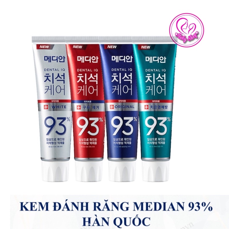 [Trắng răng thơm miệng ] Kem đánh trắng răng Median 4 màu của Hàn Quốc