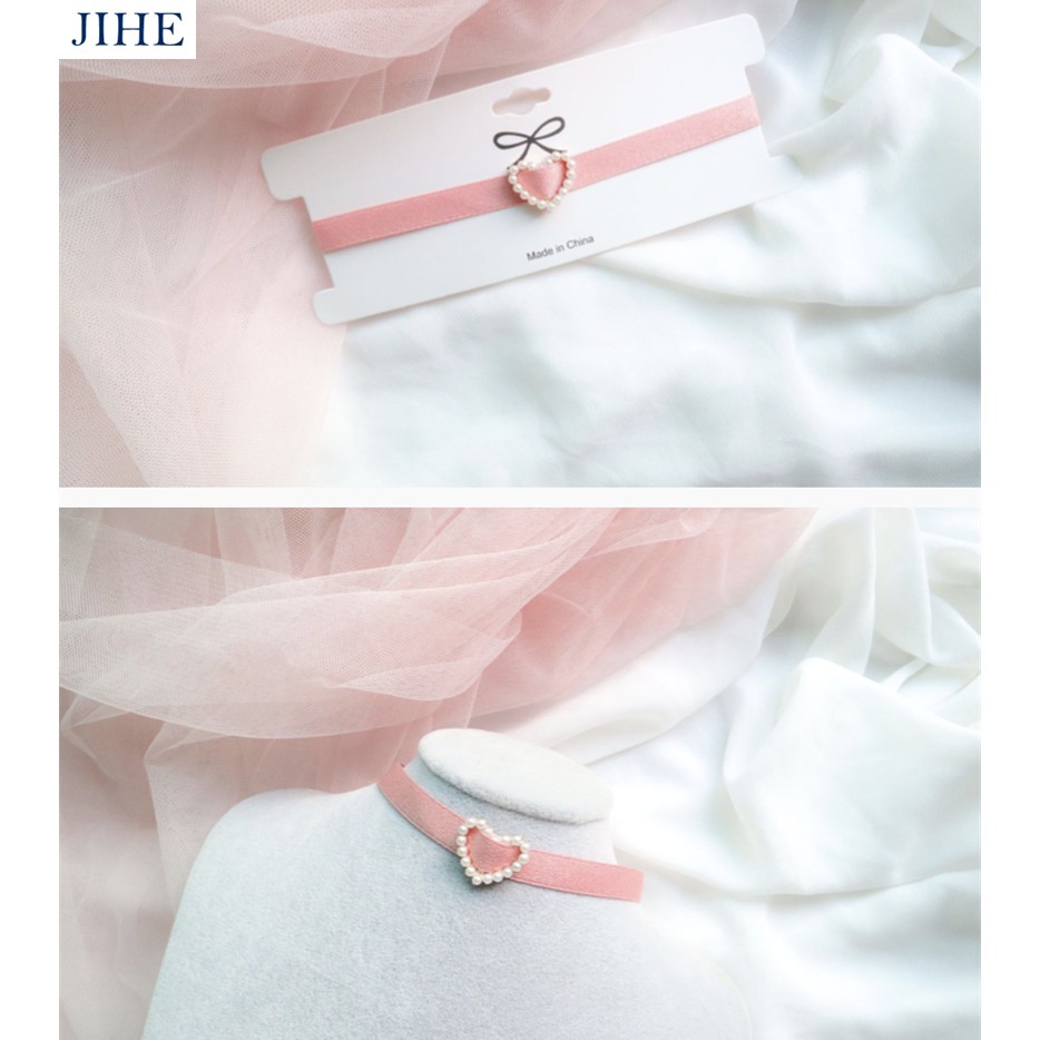 Vòng Cổ Choker Xinh Xắn Màu Hồng BST